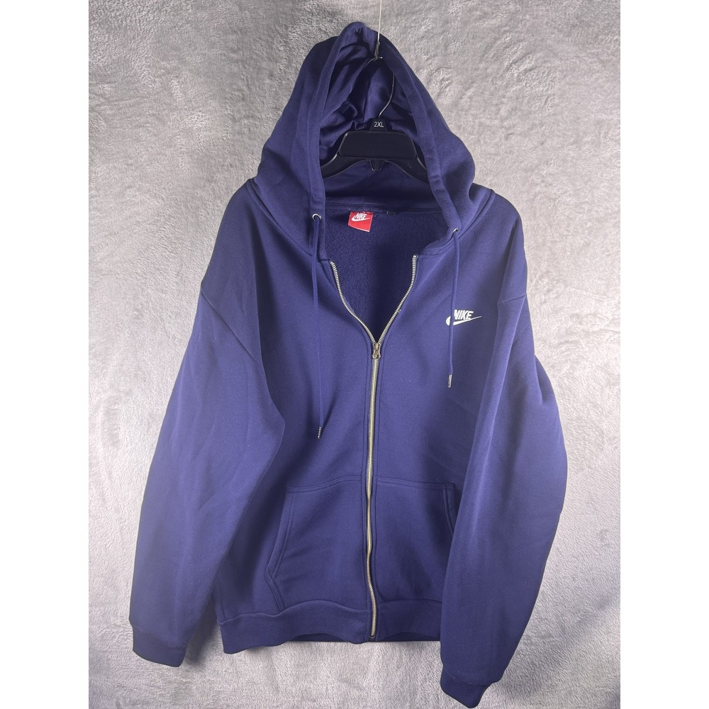 Nike Tracksuit Set Mens 4XL Blue Fleece Zip Hoodie Jogger Sweatpants Logo
